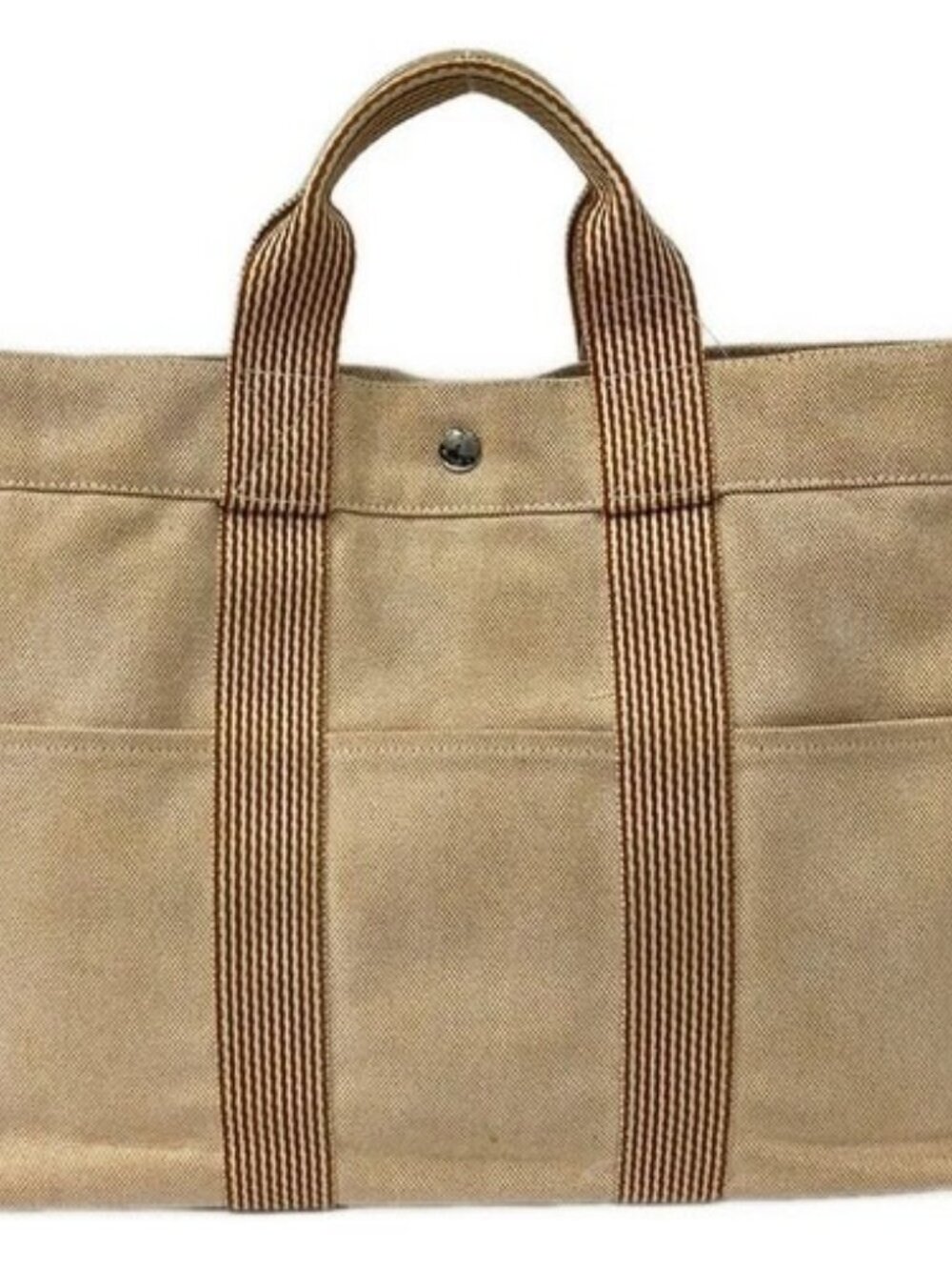 HERMES New Fourre Tout Tote MM - Orange White Toile H None Tote Bag - Picture 3 of 13
